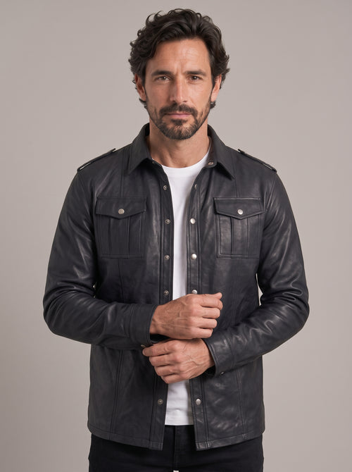 JUAN - Chaqueta piel bolsillos™