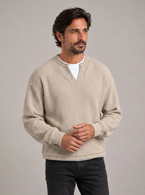 GUZMÁN - Jersey de punto gofrado efecto capas™