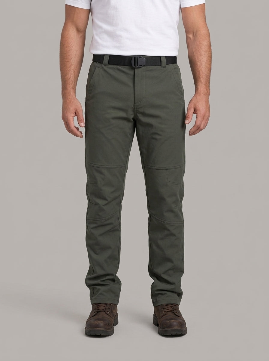 ÁNGEL pantalón liso verde militar, portada con modelo