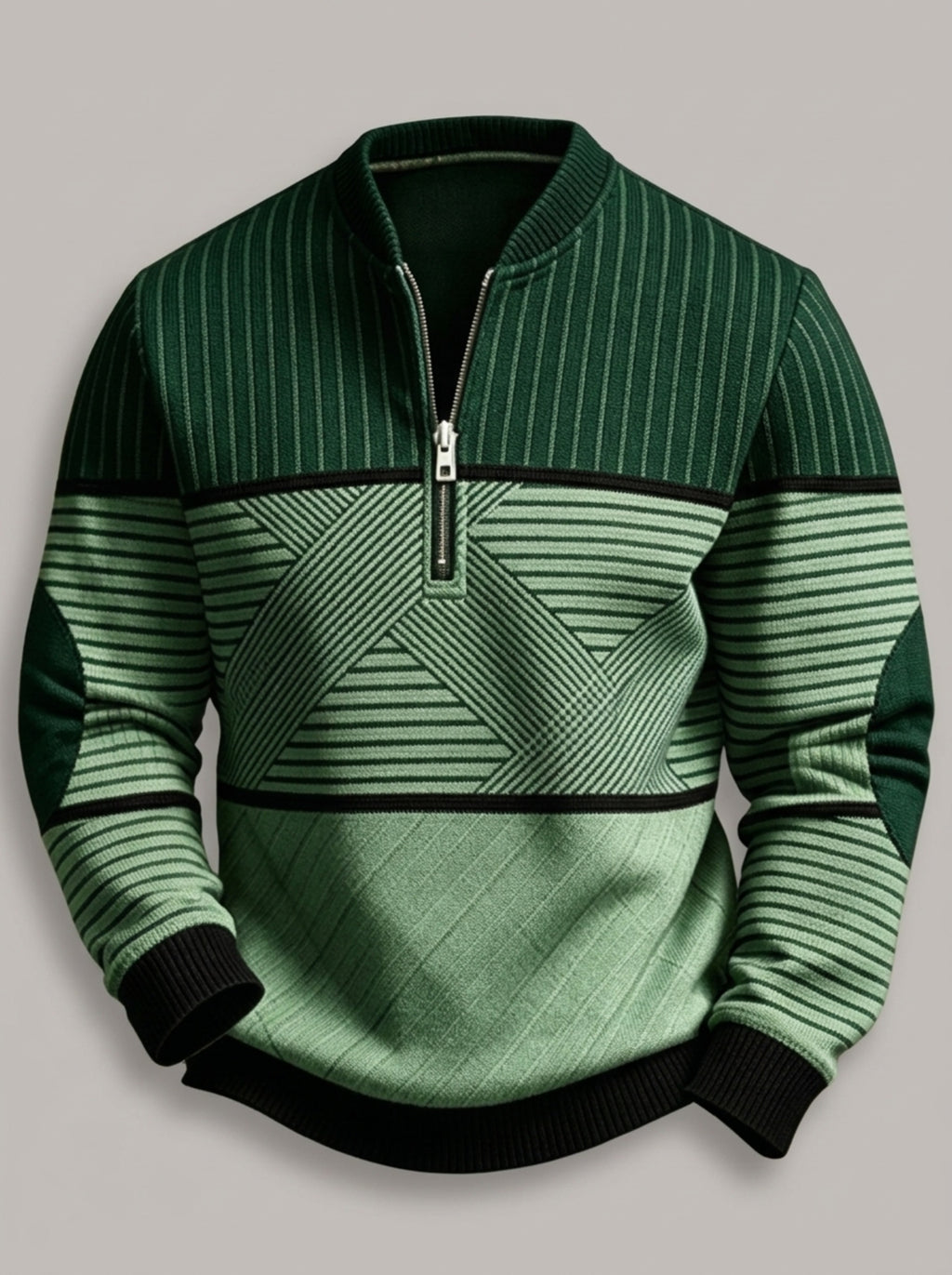 MANUEL - Jersey de punto tricolor con cremallera™