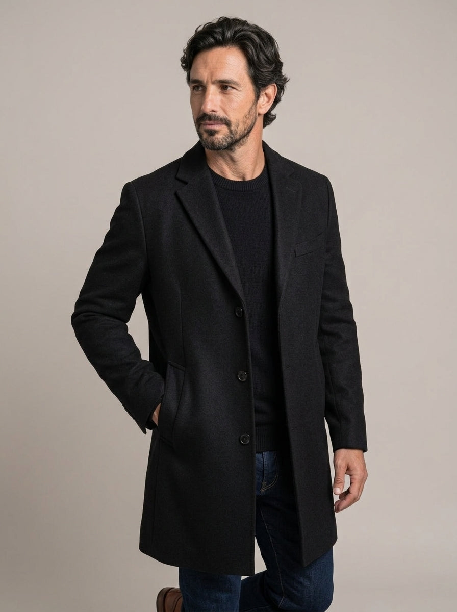 ALEJANDRO abrigo negro - tres cuartos