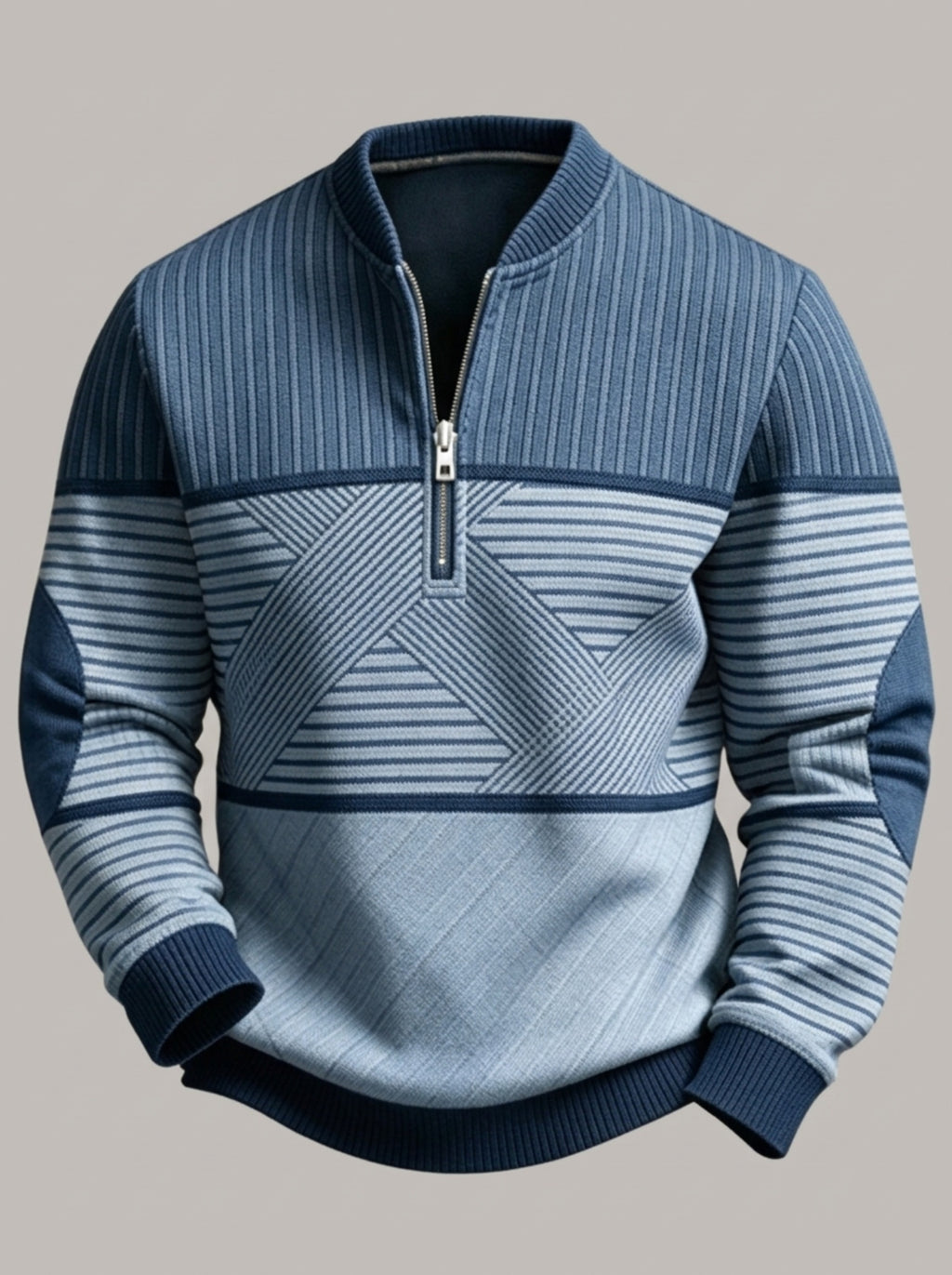 MANUEL - Jersey de punto tricolor con cremallera™