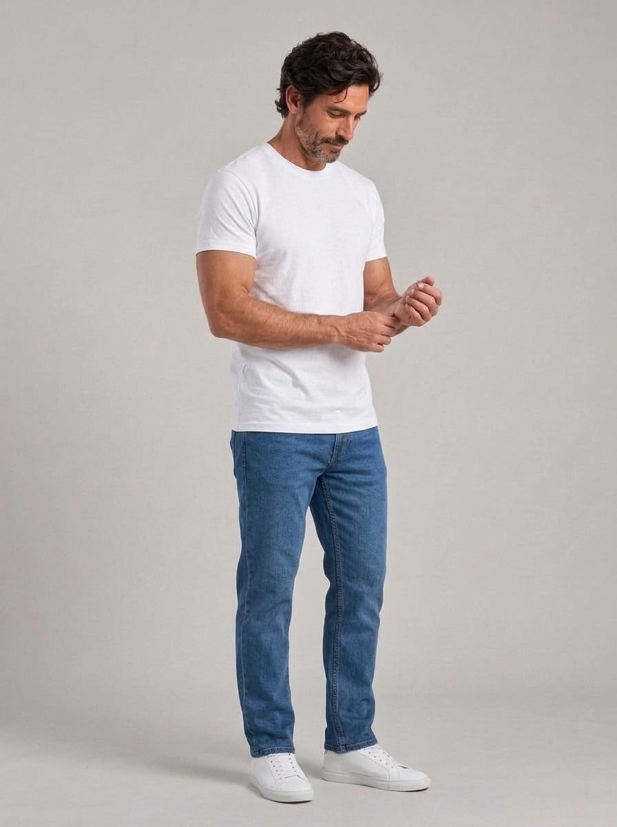 ADOLFO - Camiseta básica de algodón