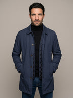 MARCOS gabardina cortavientos impermeable azul marino - portada