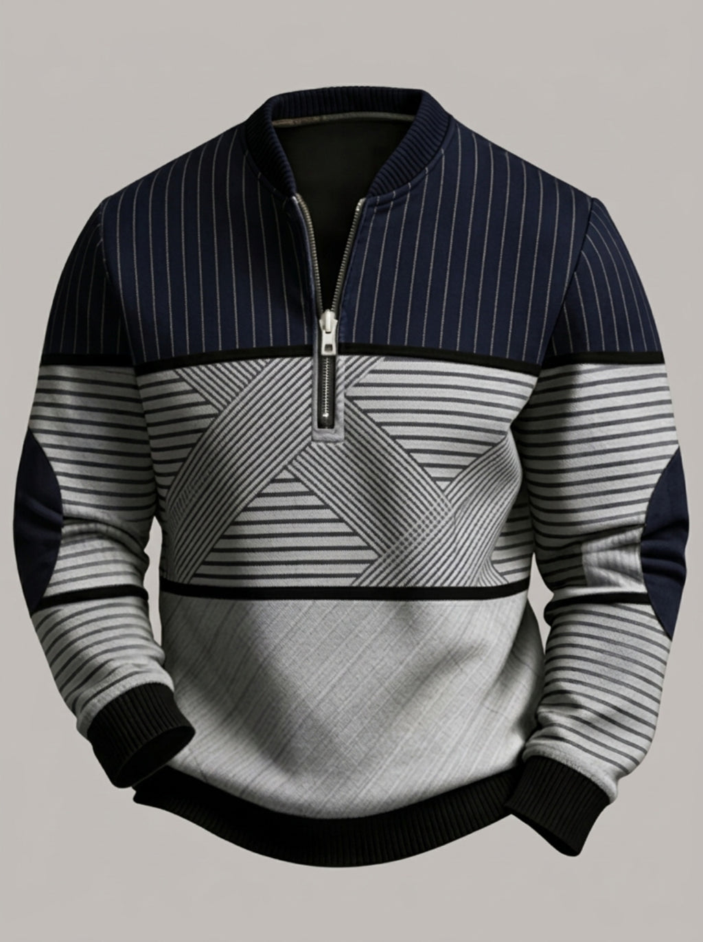 MANUEL - Jersey de punto tricolor con cremallera™