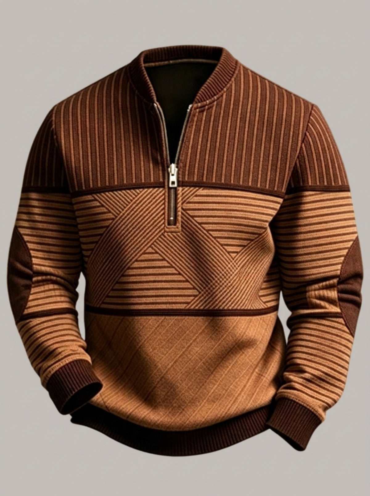 MANUEL - Jersey de punto tricolor con cremallera™