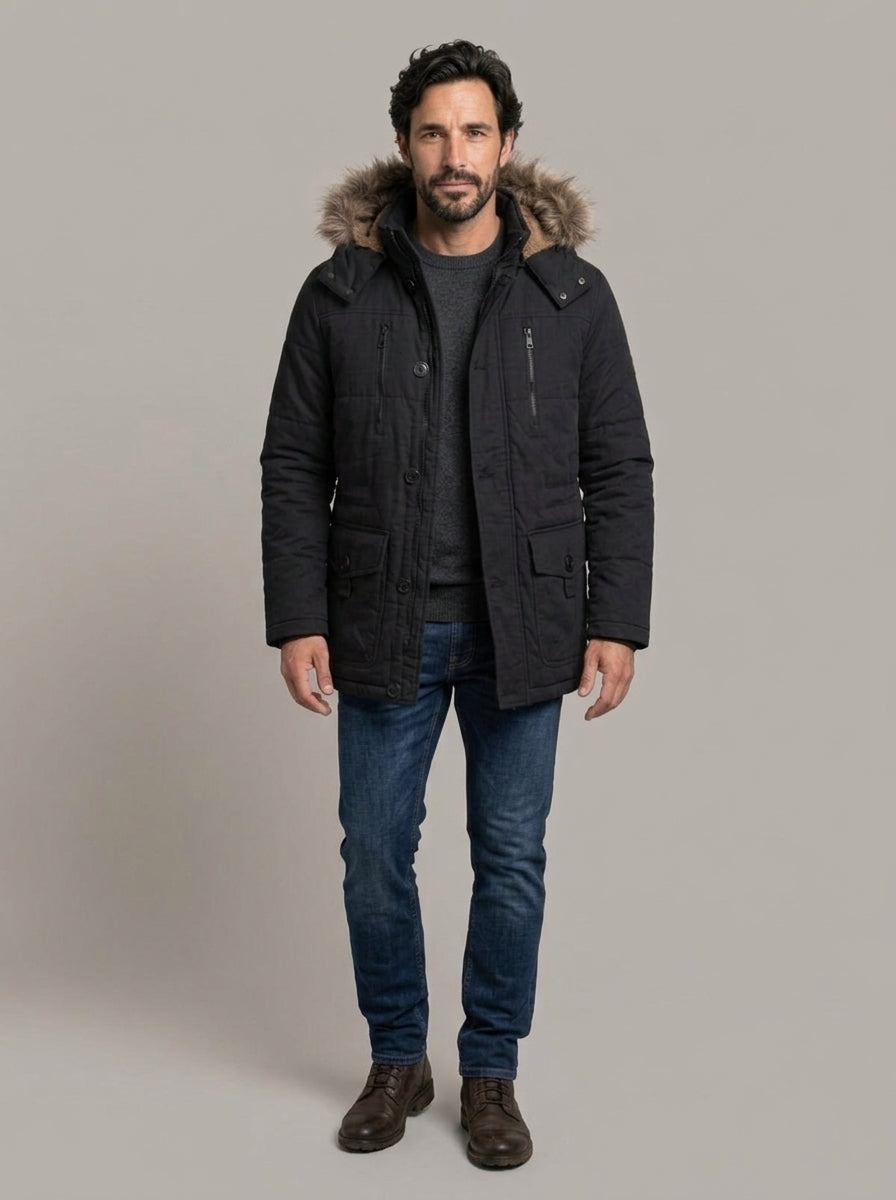 ALBERTO parka negro - cuerpo entero