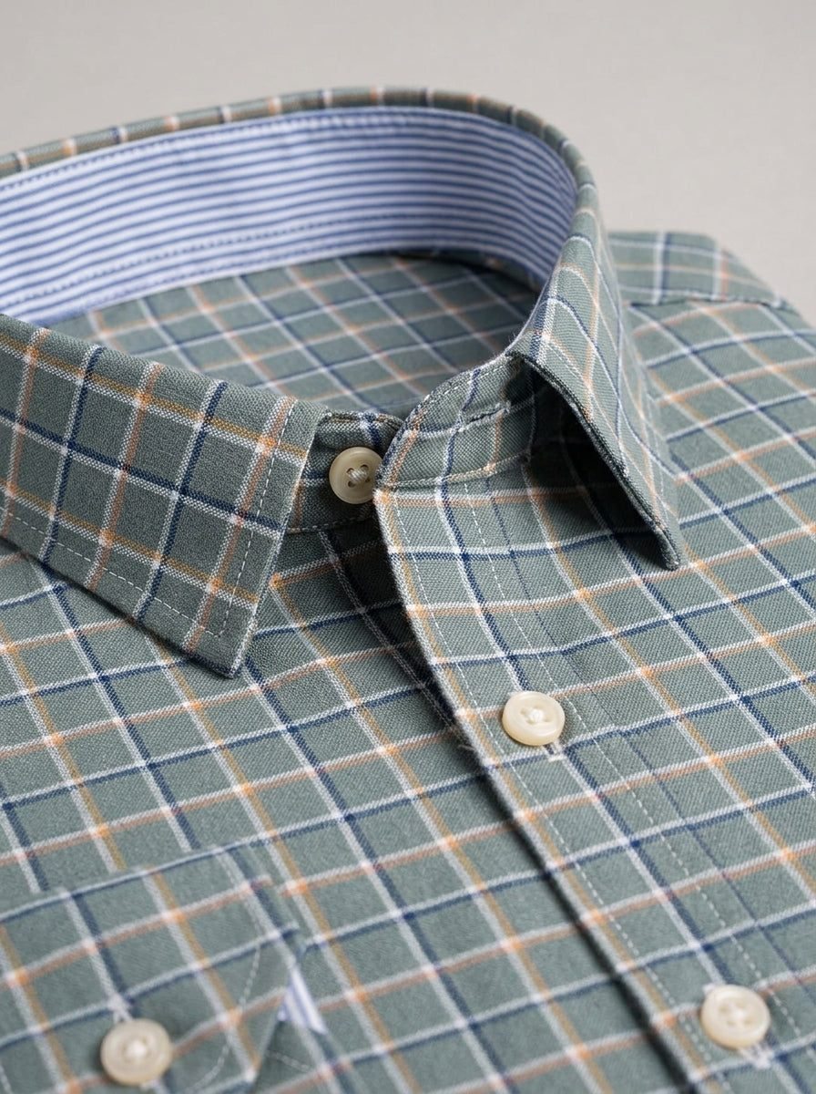 KOLDO camisa Oxford de cuadros - detalle