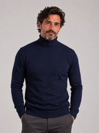 CECILIO jersey de punto con cuello alto azul marino - portada