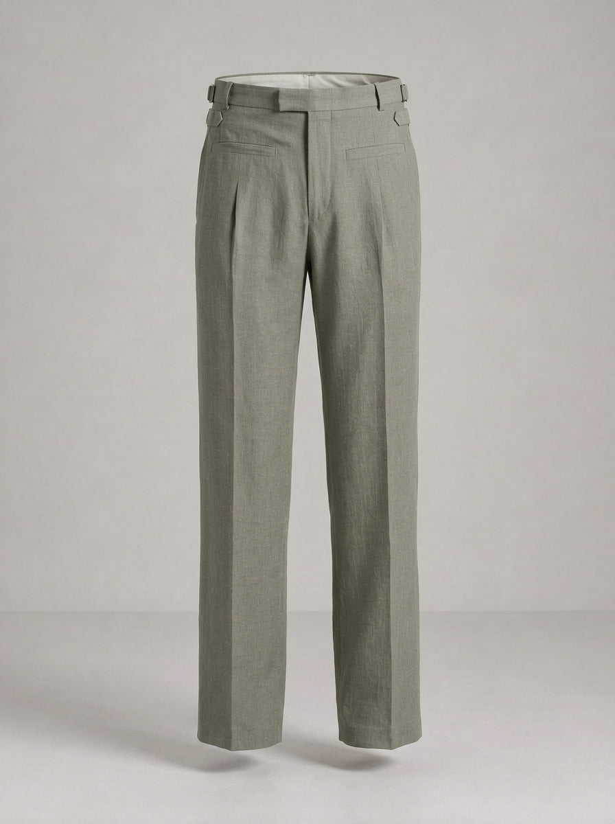 XAVI pantalones vestir anchos - Verde mineral