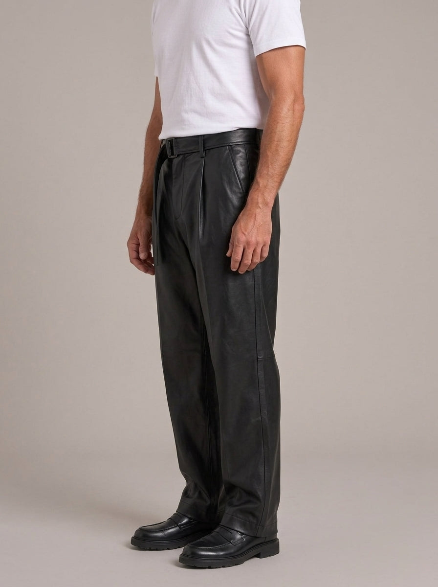 ISAAC pantalones piel anchos - cuerpo entero