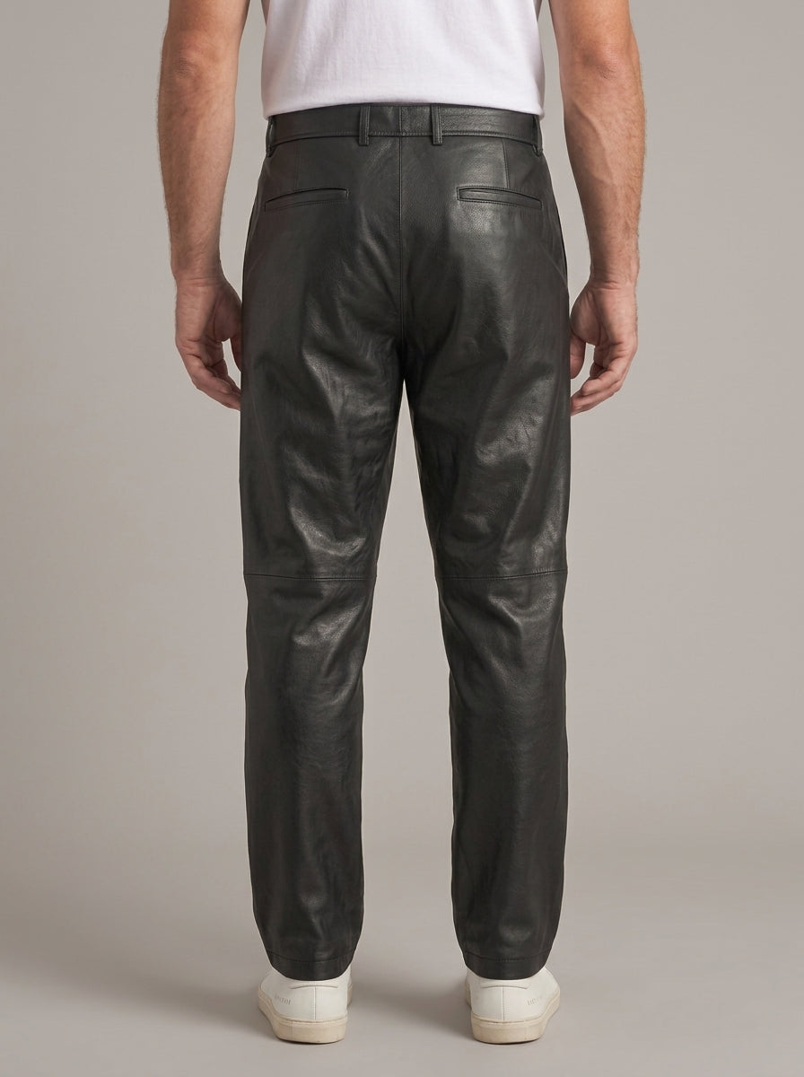 ISAAC pantalones piel anchos - espalda