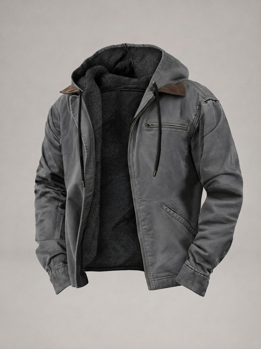 SILVESTRE chaqueta con capucha y forro cálido - Gris