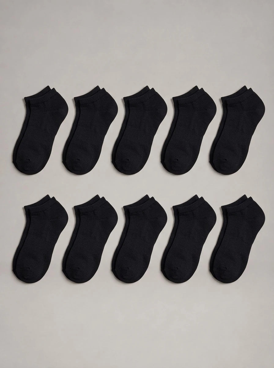 ALBER - Calcetines de algodón (pack de 10 pares) - Negro