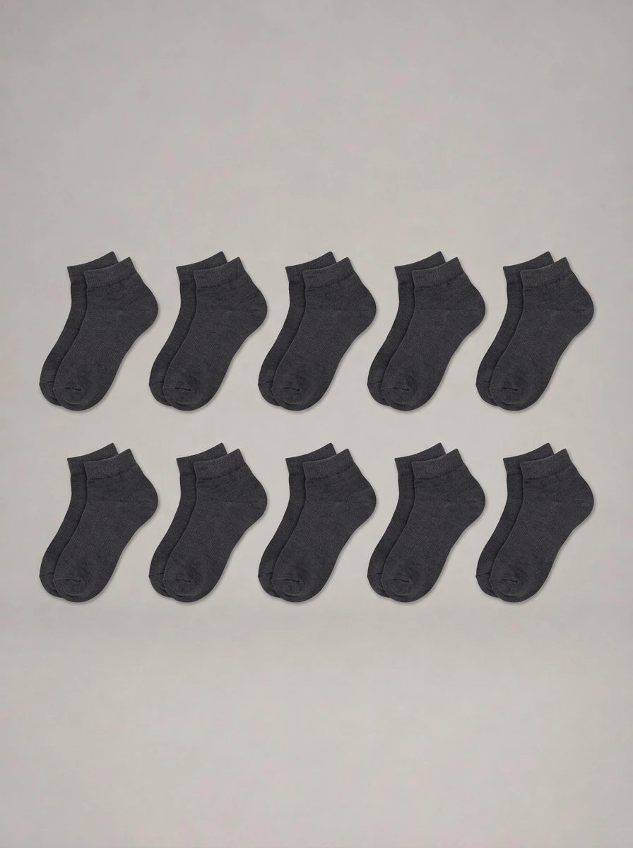 ALBER - Calcetines de algodón (pack de 10 pares) - Gris oscuro