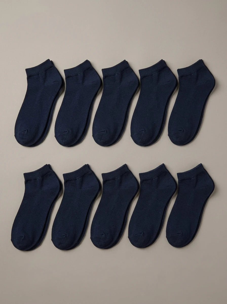 ALBER - Calcetines de algodón (pack de 10 pares) - Azul marino