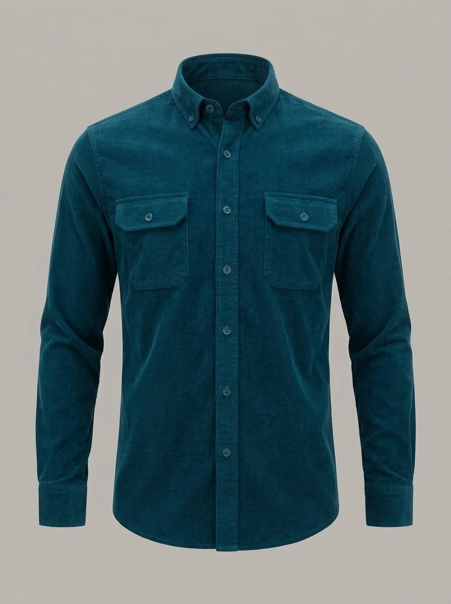 XABIER - Camisa de pana - Verde petróleo