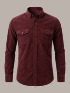 XABIER - Camisa de pana - Burdeos
