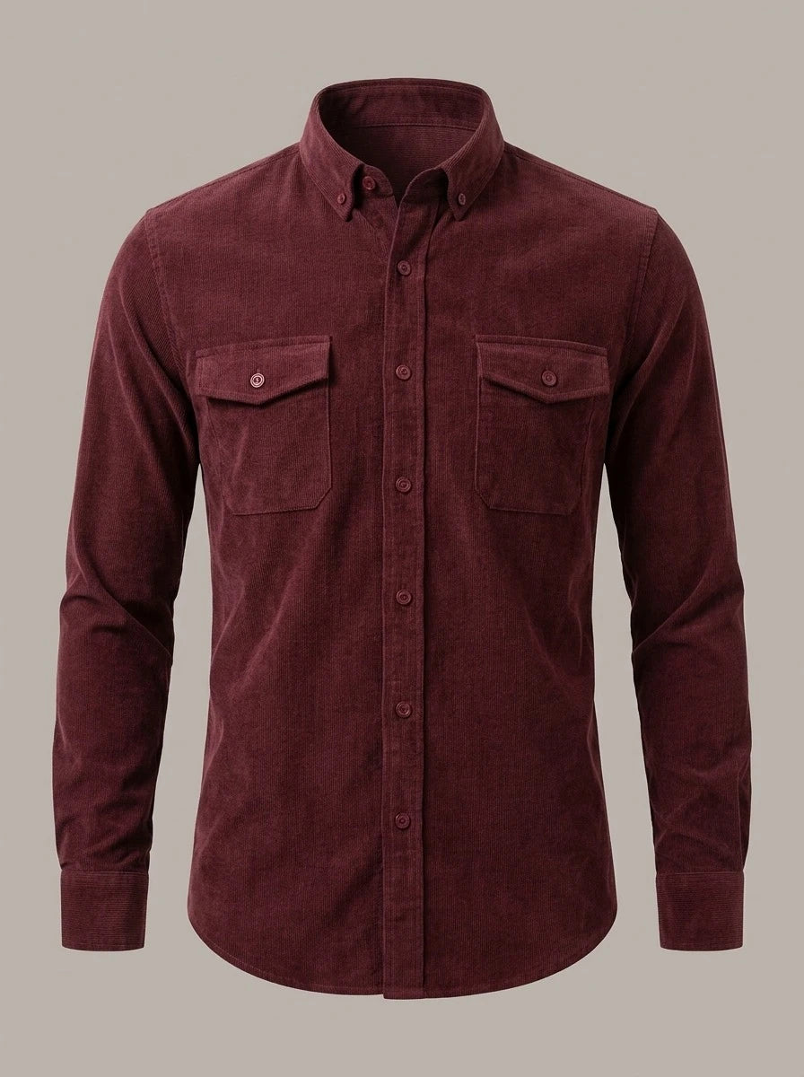 XABIER - Camisa de pana - Burdeos