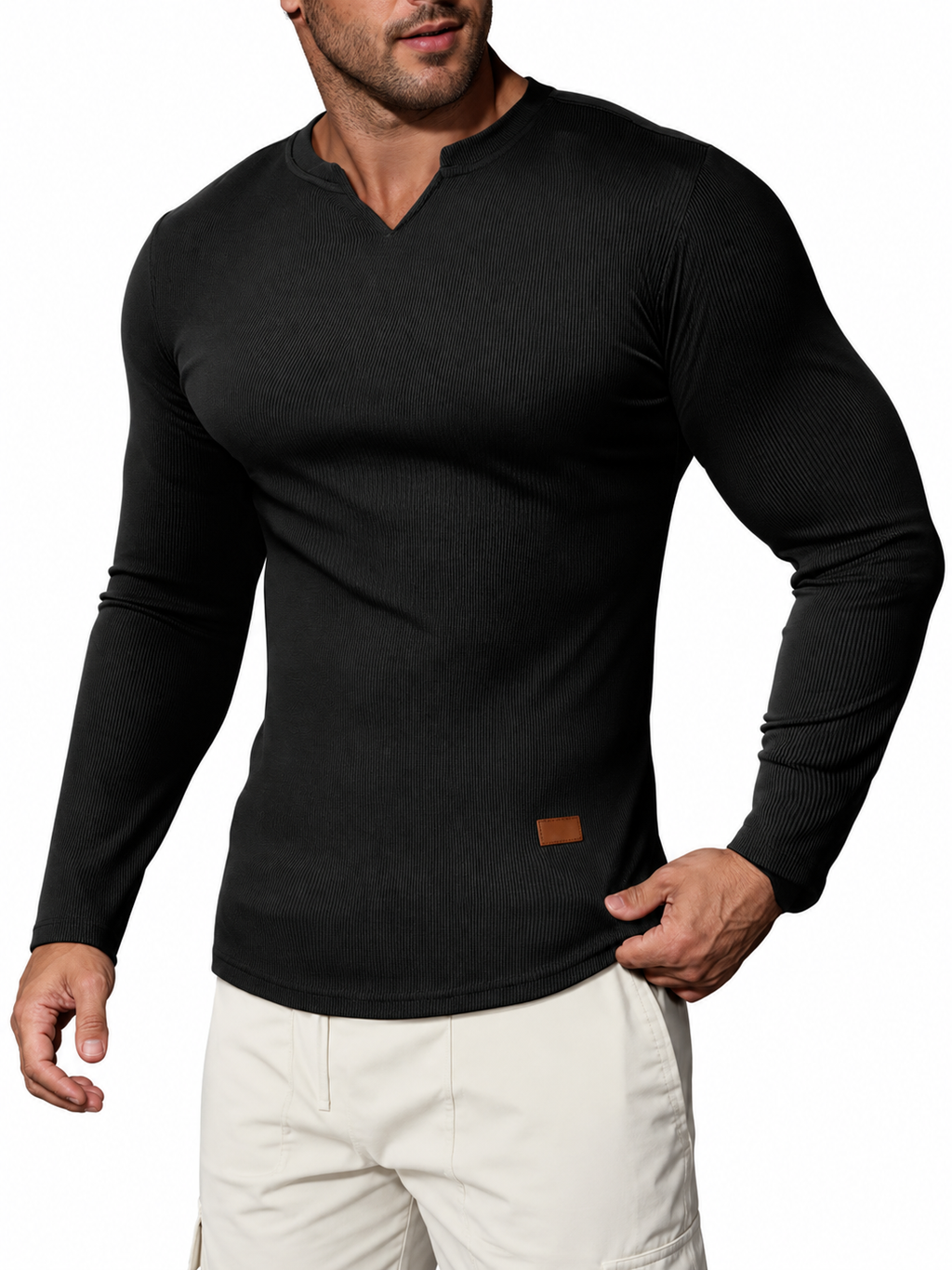 ANTONIO - Camiseta de manga larga con cuello en pico™