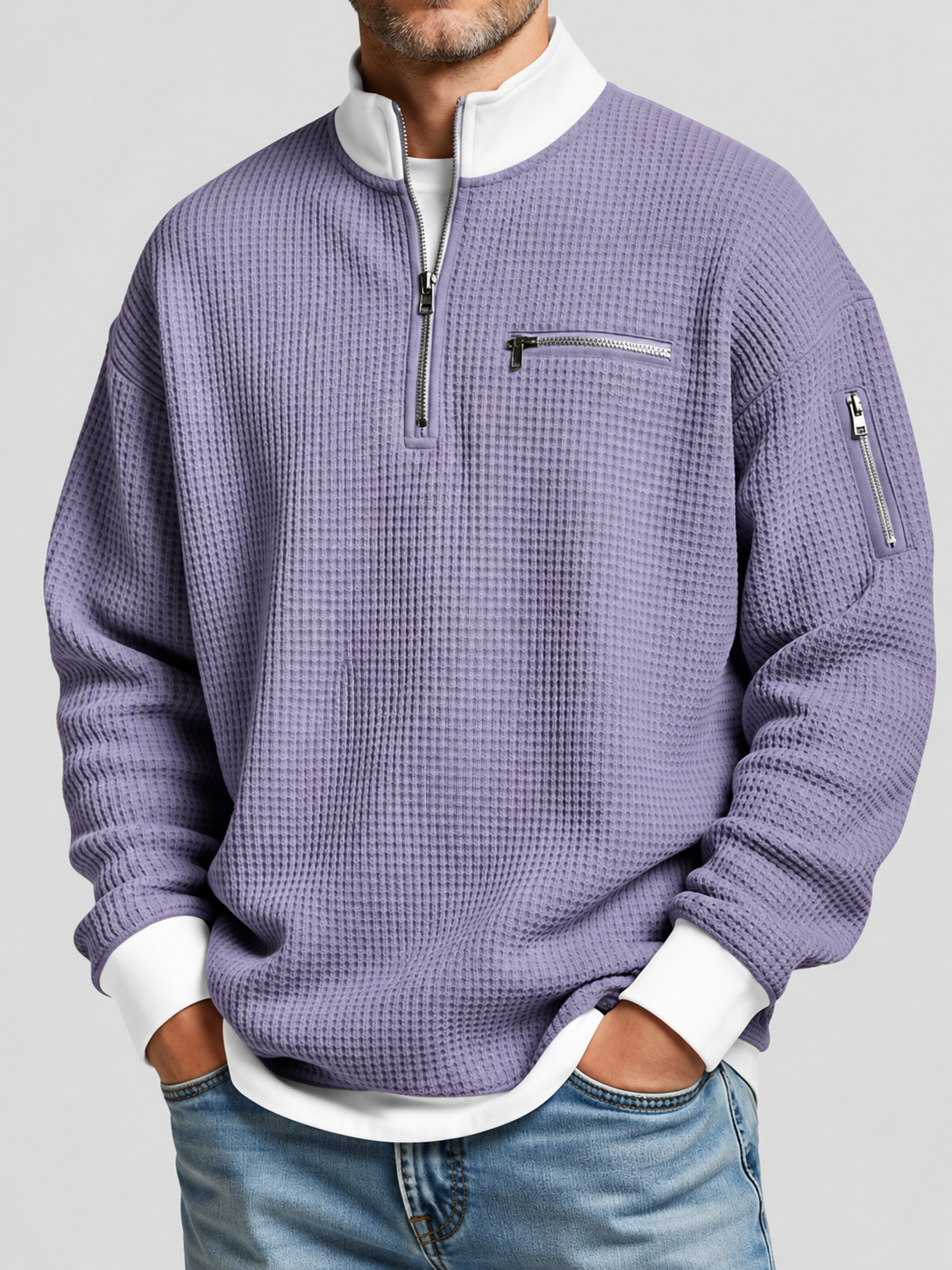 FERNANDO - Jersey con cuello elevado y media cremallera™