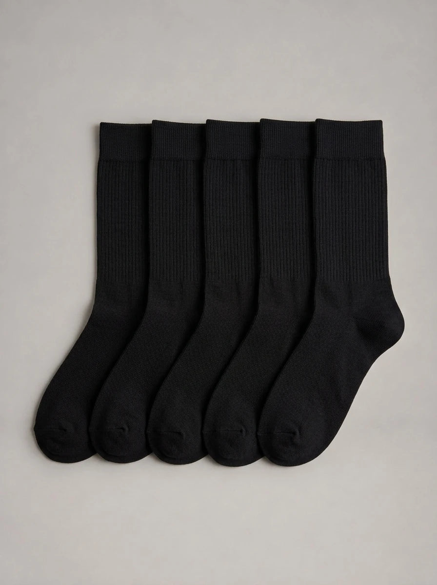 MIGUEL ANTONIO - Calcetines de algodón de colores (pack de 5 pares) - Negro