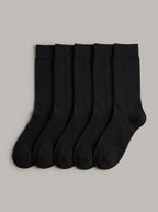 MIGUEL ANTONIO - Calcetines de algodón de colores (pack de 5 pares) - Negro