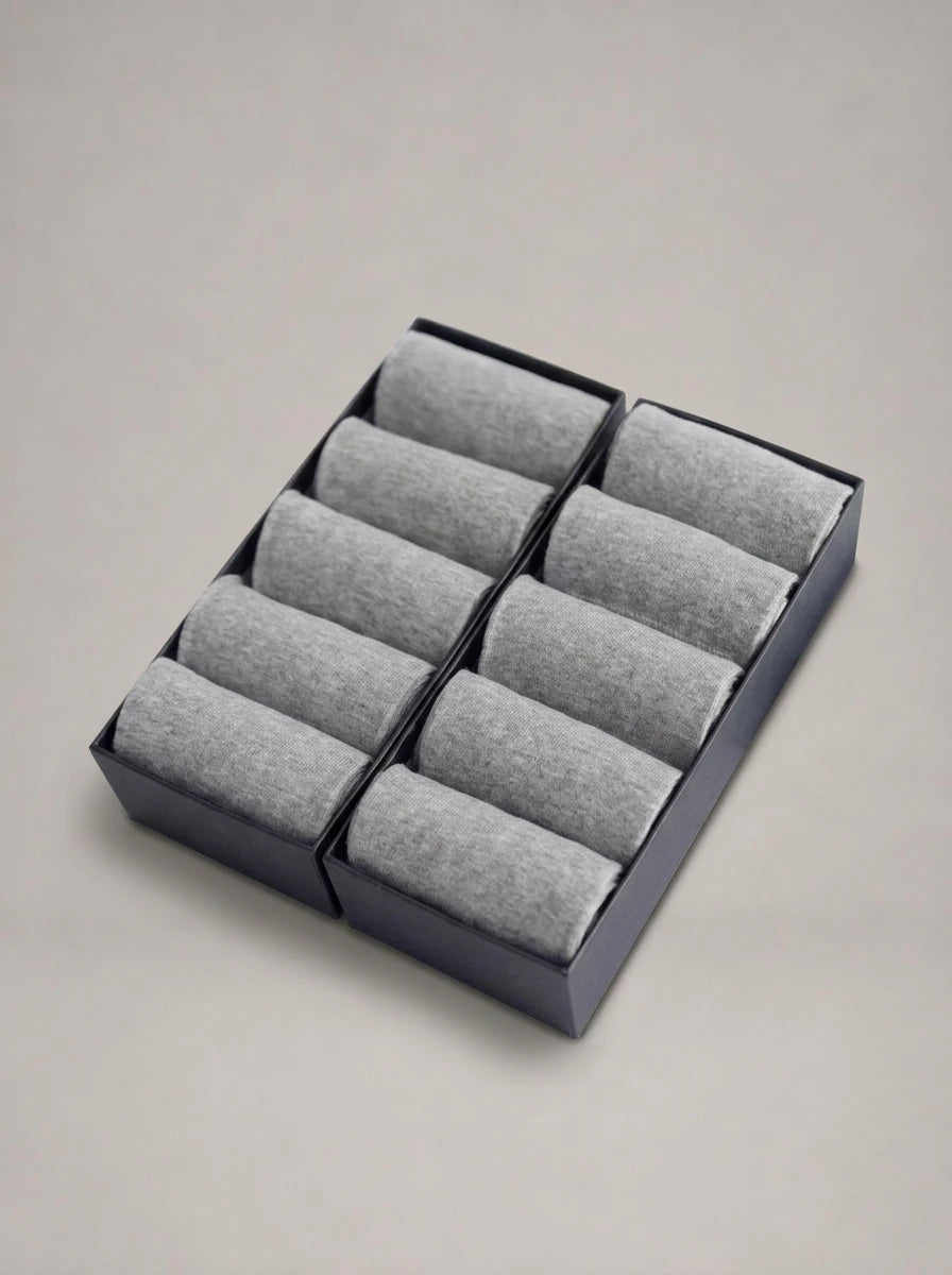 JUAN DOMINGO - Calcetines largos de algodón (pack de 10 pares) - Gris claro