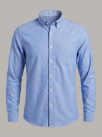 IBON - Camisa Oxford de rayas - Azul claro