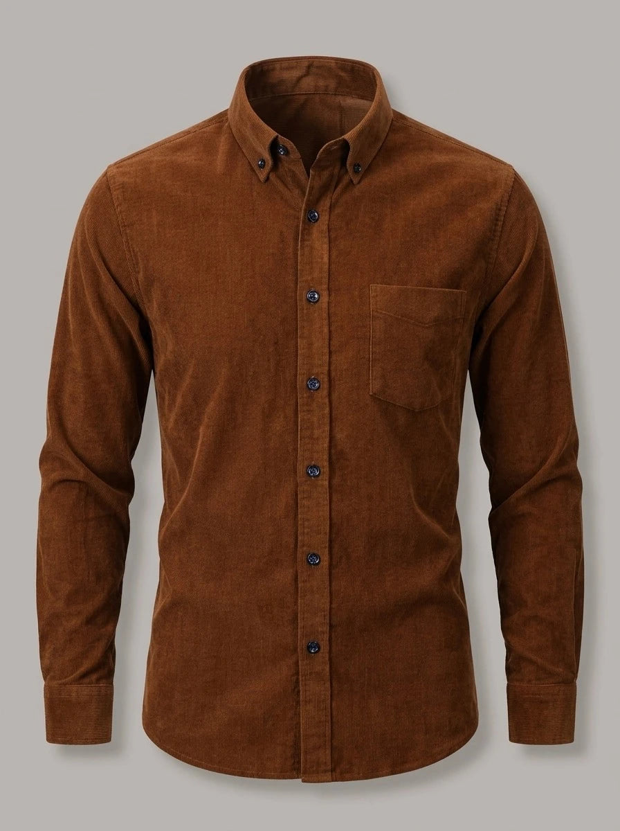 XABIER - Camisa de pana - Marrón tabaco