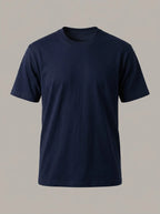 ADOLFO - Camiseta básica de algodón - Azul marino