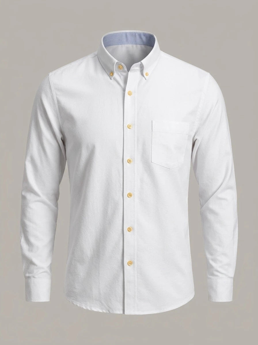 JON - Camisa Oxford de algodón - Blanco