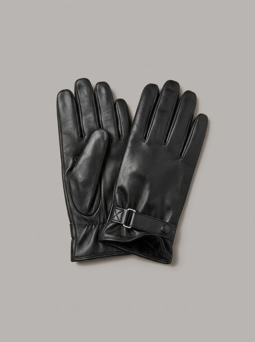 JOSÉ FRANCISCO guantes de vestir forrados con correa - color negro