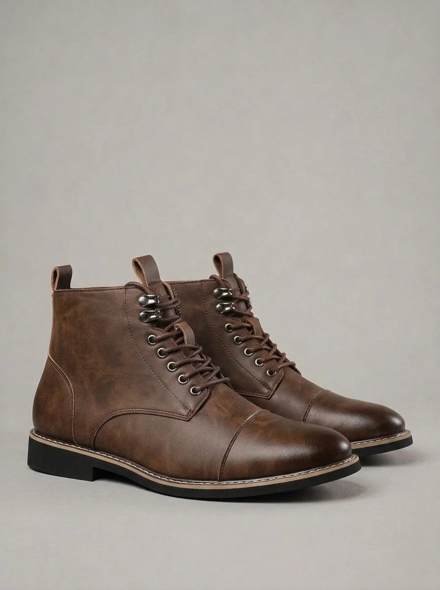 MIGUEL JUAN botines con cordones - color marrón oscuro