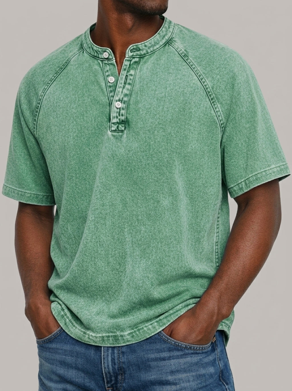 LUIS - Camiseta Henley lavada™