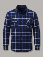 IÑAKI - Camisa de franela forrada - Cuadros azul y blanco