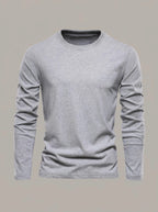 JOSÉ - Camiseta de manga larga de algodón - Gris claro
