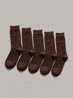 MIGUEL ANTONIO - Calcetines de algodón de colores (pack de 5 pares) - Marrón