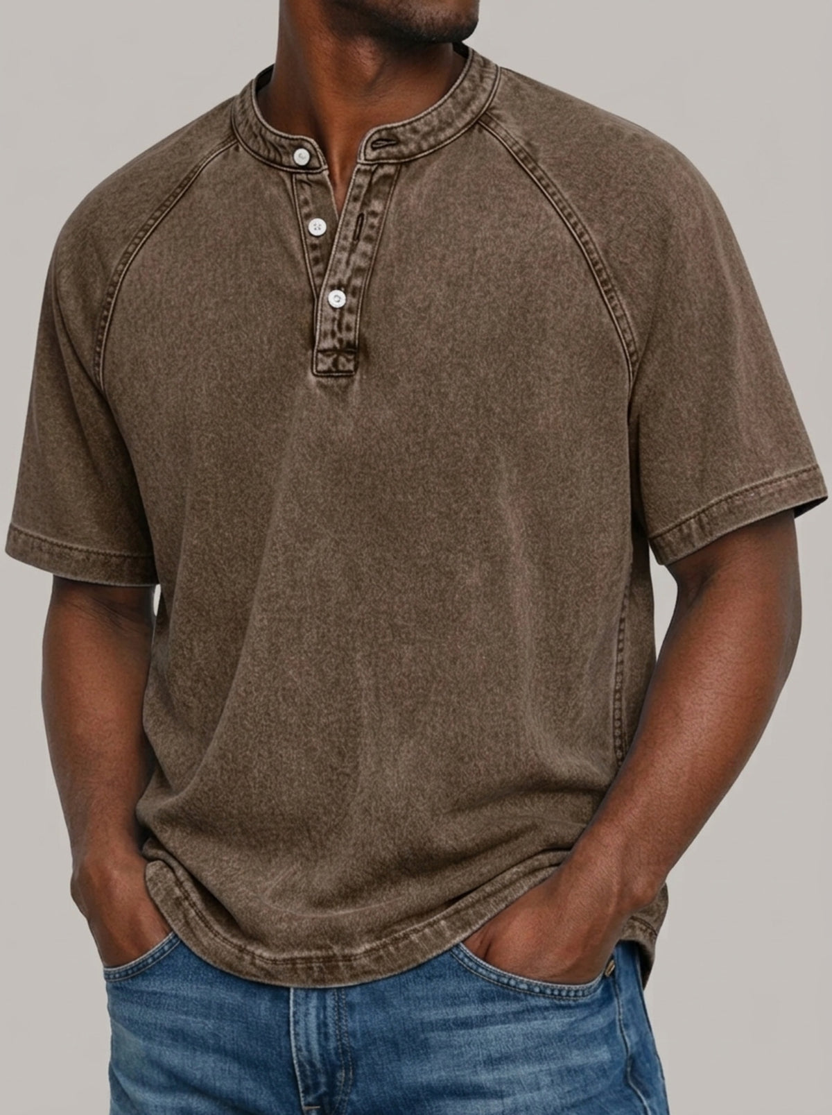 LUIS - Camiseta Henley lavada™