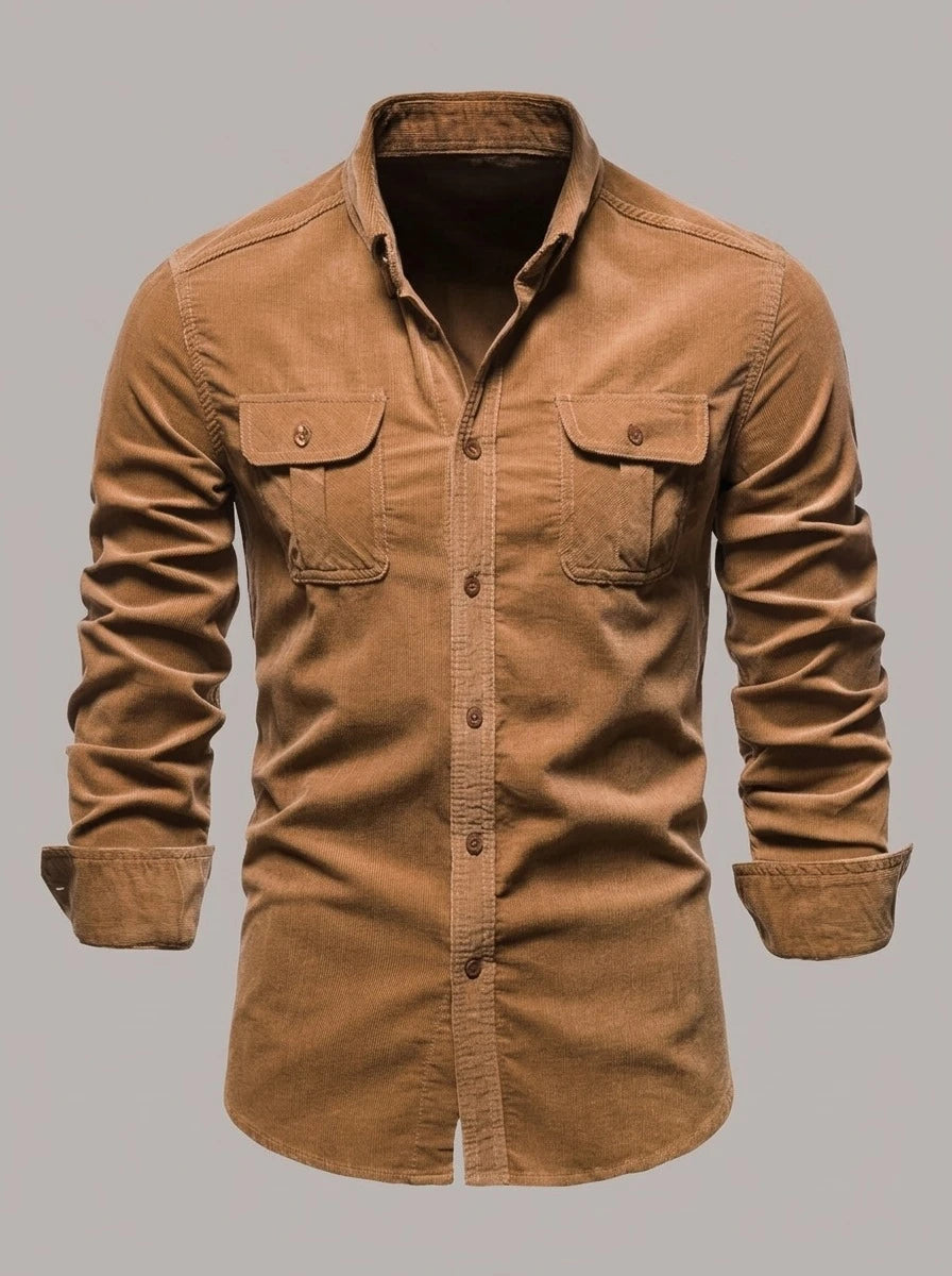 JUANMA - Camisa de trabajo de algodón - Marrón