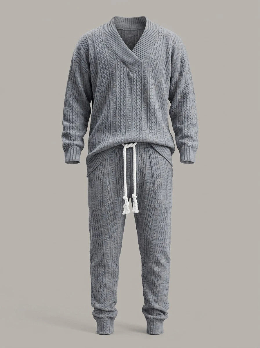 MANUEL LUIS - Conjunto de jersey de punto y pantalón - Gris