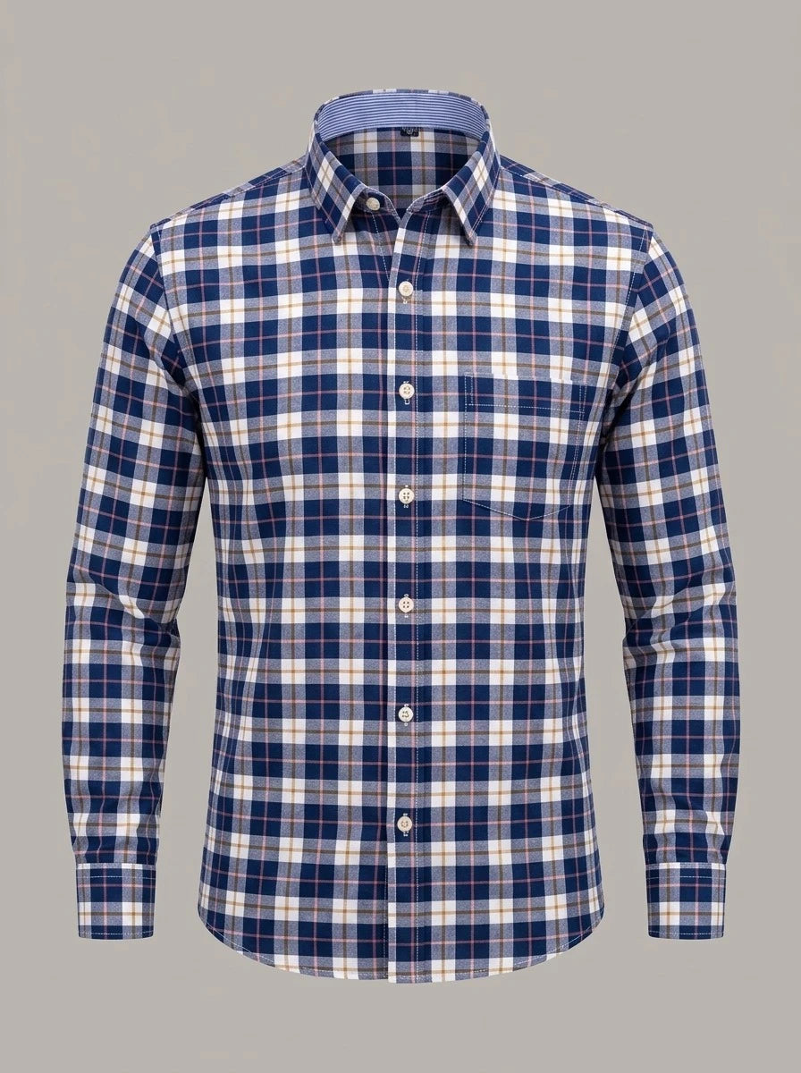 KOLDO - Camisa Oxford de cuadros - Cuadros azul marino