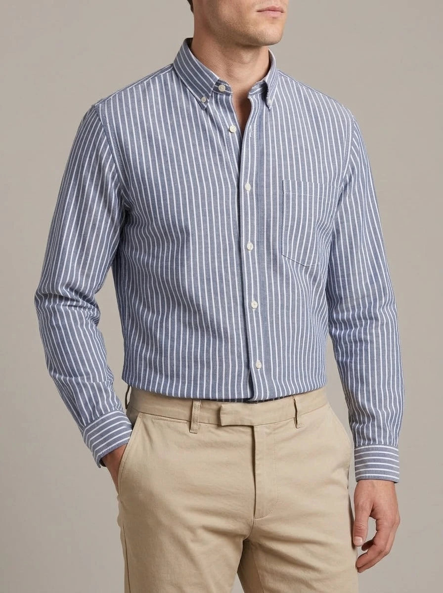 IBON - Camisa Oxford de rayas