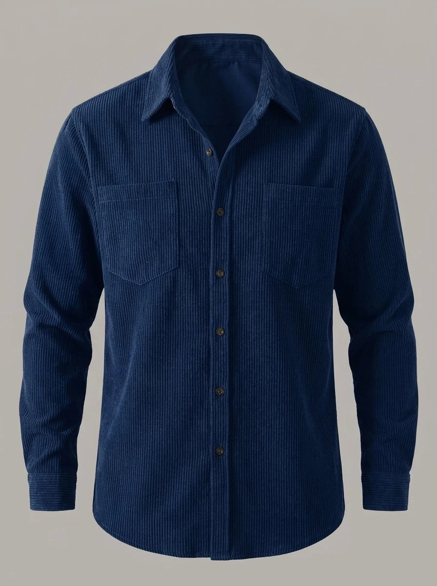 JOSÉ MIGUEL - Camisa casual de algodón - Azul marino