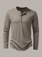 HERNÁN - Camiseta henley de manga larga - Caqui