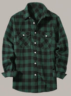 JUAN GONZALO - Camisa de franela de cuadros grandes - Verde