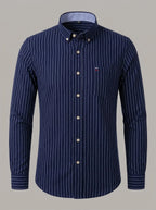 JON - Camisa Oxford de algodón - Azul marino
