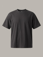 ADOLFO - Camiseta básica de algodón - Gris oscuro