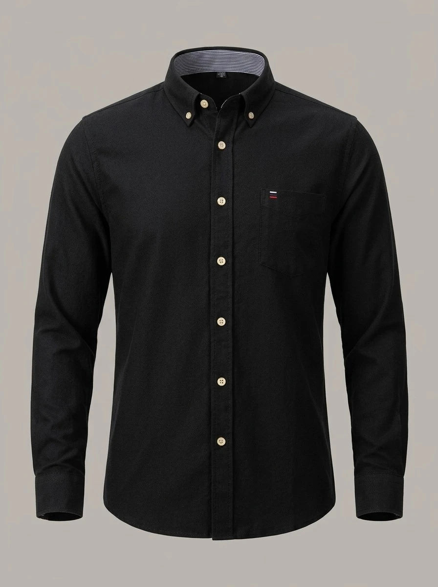 JON - Camisa Oxford de algodón - Negro
