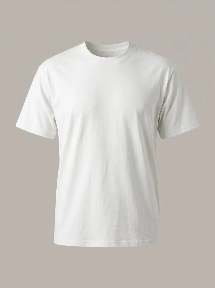 ADOLFO - Camiseta básica de algodón - Blanco